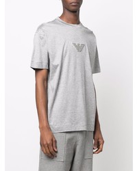 T-shirt à col rond gris Emporio Armani