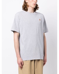 T-shirt à col rond gris MAISON KITSUNÉ