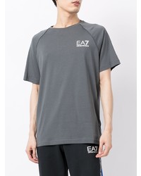 T-shirt à col rond gris Ea7 Emporio Armani