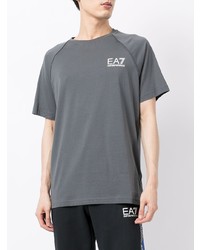 T-shirt à col rond gris Ea7 Emporio Armani