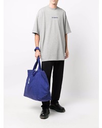 T-shirt à col rond gris Vetements