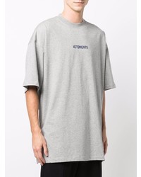 T-shirt à col rond gris Vetements