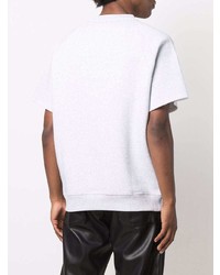 T-shirt à col rond gris MSGM