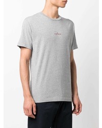 T-shirt à col rond gris Stone Island