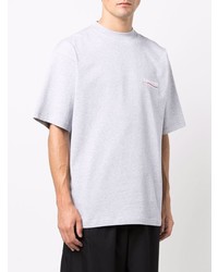 T-shirt à col rond gris Balenciaga