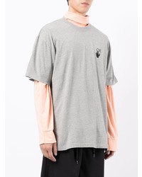 T-shirt à col rond gris Off-White