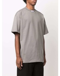 T-shirt à col rond gris MSGM