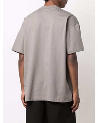 T-shirt à col rond gris MSGM