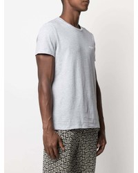 T-shirt à col rond gris Balmain