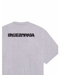 T-shirt à col rond gris Balenciaga