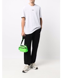 T-shirt à col rond gris MSGM