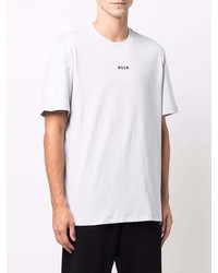 T-shirt à col rond gris MSGM