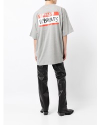 T-shirt à col rond gris Vetements