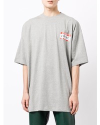 T-shirt à col rond gris Vetements