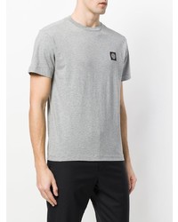 T-shirt à col rond gris Stone Island