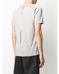 T-shirt à col rond gris Ea7 Emporio Armani