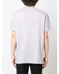 T-shirt à col rond gris Alexander McQueen