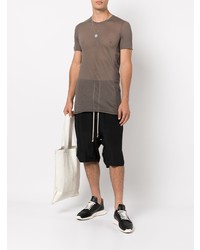 T-shirt à col rond gris Rick Owens