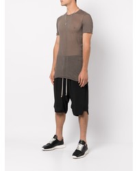 T-shirt à col rond gris Rick Owens