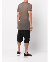 T-shirt à col rond gris Rick Owens