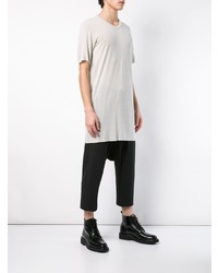 T-shirt à col rond gris Rick Owens