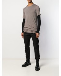 T-shirt à col rond gris Rick Owens