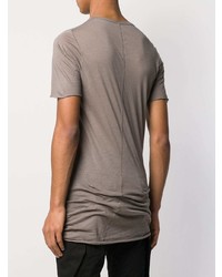 T-shirt à col rond gris Rick Owens