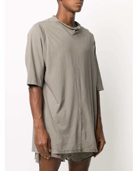 T-shirt à col rond gris Rick Owens DRKSHDW