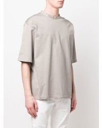 T-shirt à col rond gris Hevo