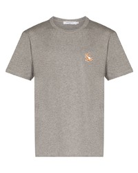T-shirt à col rond gris MAISON KITSUNÉ