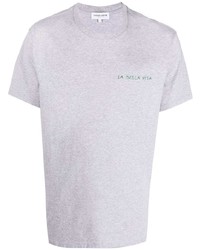 T-shirt à col rond gris Maison Labiche