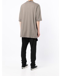 T-shirt à col rond gris Rick Owens DRKSHDW