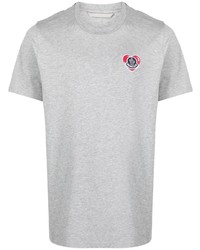 T-shirt à col rond gris Moncler