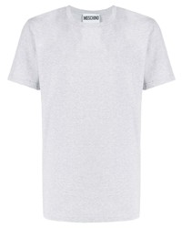 T-shirt à col rond gris Moschino