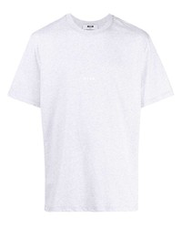 T-shirt à col rond gris MSGM