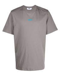 T-shirt à col rond gris MSGM