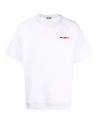 T-shirt à col rond gris MSGM