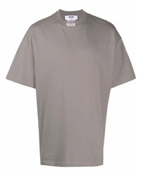 T-shirt à col rond gris MSGM