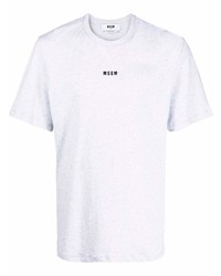 T-shirt à col rond gris MSGM