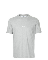 T-shirt à col rond gris MSGM