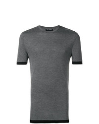 T-shirt à col rond gris Neil Barrett
