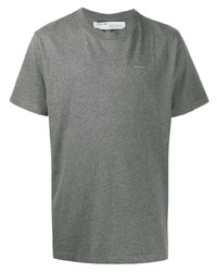 T-shirt à col rond gris Off-White