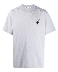 T-shirt à col rond gris Off-White