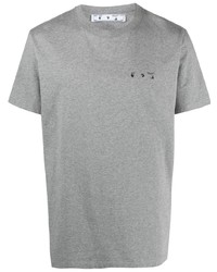 T-shirt à col rond gris Off-White