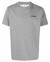 T-shirt à col rond gris Off-White