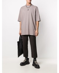 T-shirt à col rond gris Rick Owens DRKSHDW