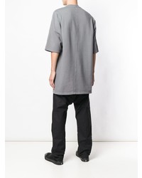 T-shirt à col rond gris Rick Owens DRKSHDW