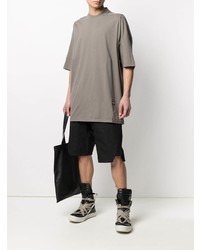 T-shirt à col rond gris Rick Owens DRKSHDW