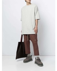 T-shirt à col rond gris Rick Owens