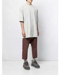 T-shirt à col rond gris Rick Owens